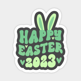 Happy Easter 2023 Bunny Ears Green Magnet