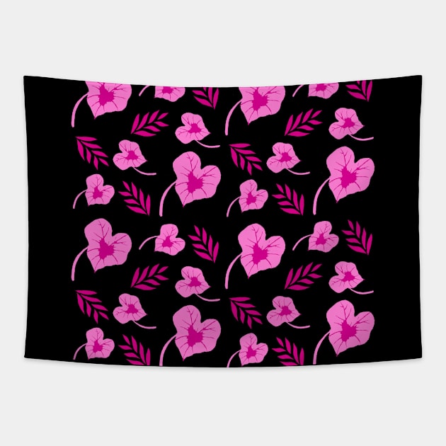 Pink Caladium Leaves Pattern Tapestry by aybe7elf