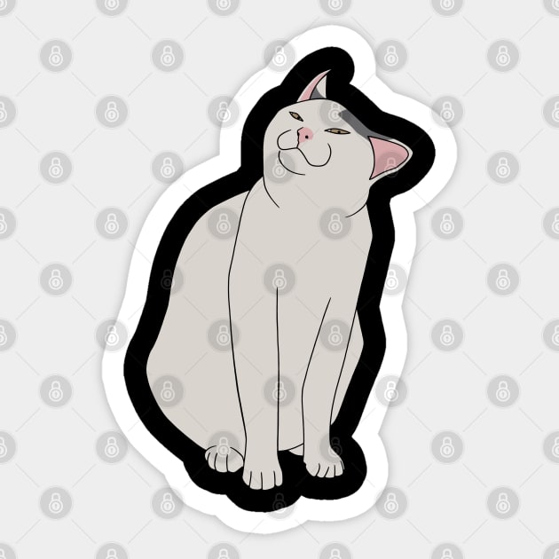 Smug Cat Meme Face - Cat - Sticker
