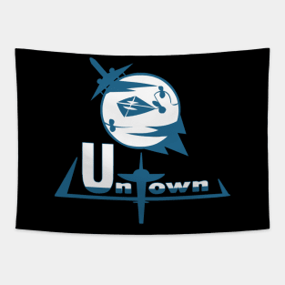 UnTown emblem & title Tapestry