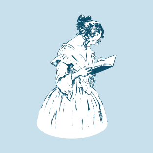 19th century Victorian lady reading book T-Shirt