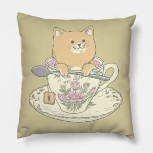 Tea cat time Pillow