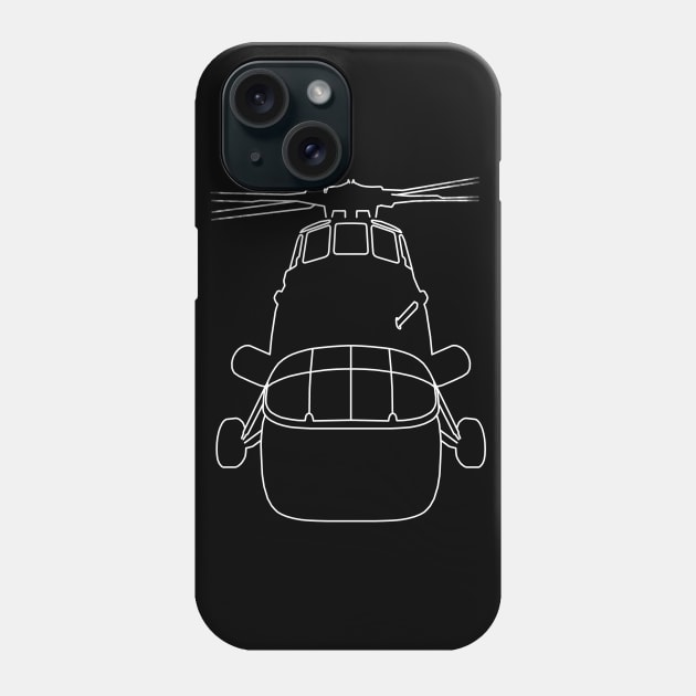 Wessex helicopter outline graphic (white) Phone Case by soitwouldseem