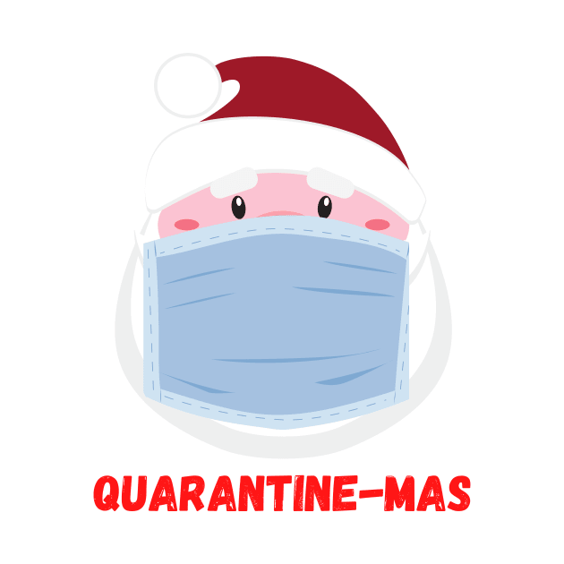 Quarantine-Mas Santa Claus Christmas in Quarantine Santa Clause Wearing a Mask and Social Distancing by nathalieaynie