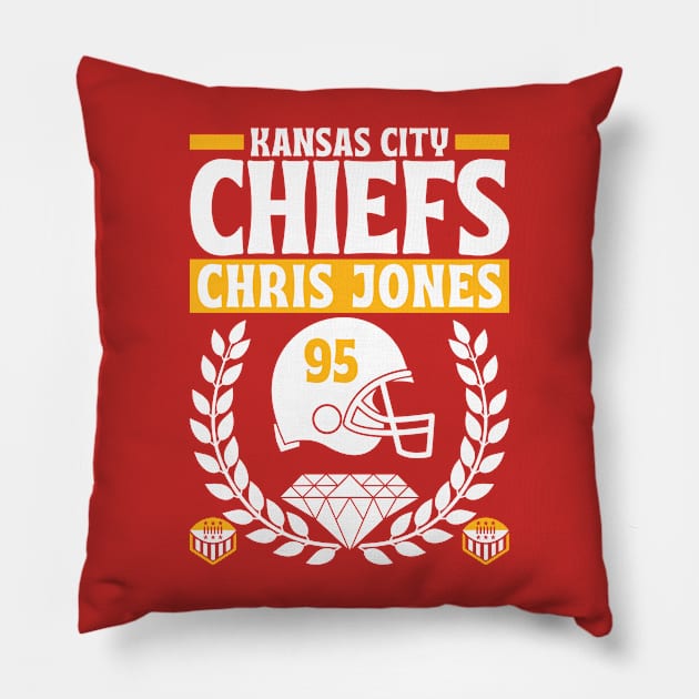 Kansas City Chiefs Chris Jones 95 Edition 3 Pillow by Astronaut.co