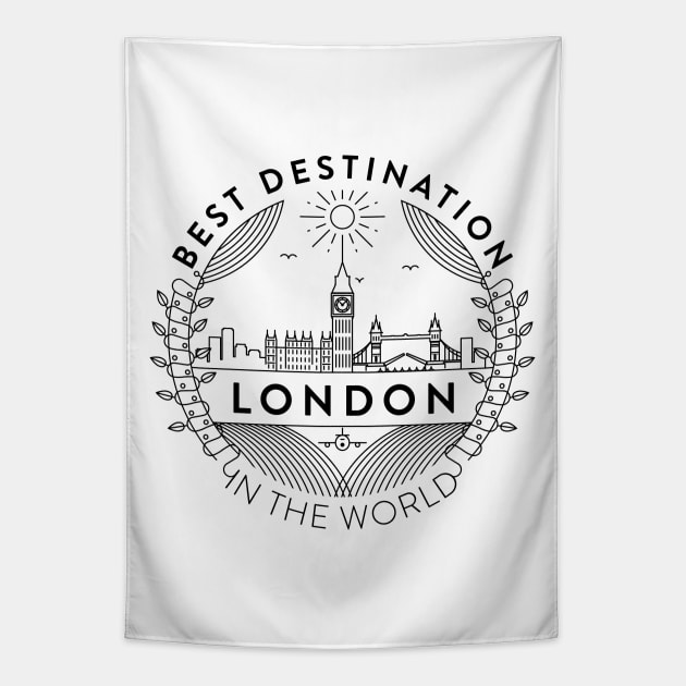 London Minimal Badge Design Tapestry by kursatunsal