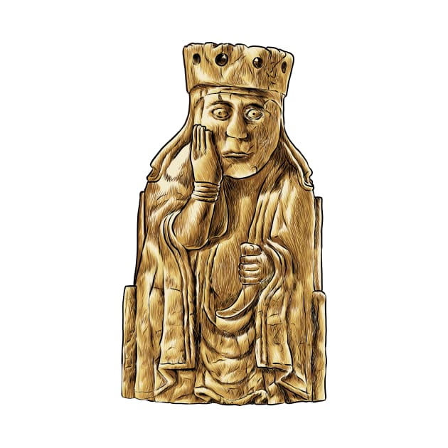 Noble Matriarch: The Lewis Chessmen Queen Design by Holymayo Tee