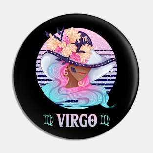 Retro Virgo Zodiac Pin