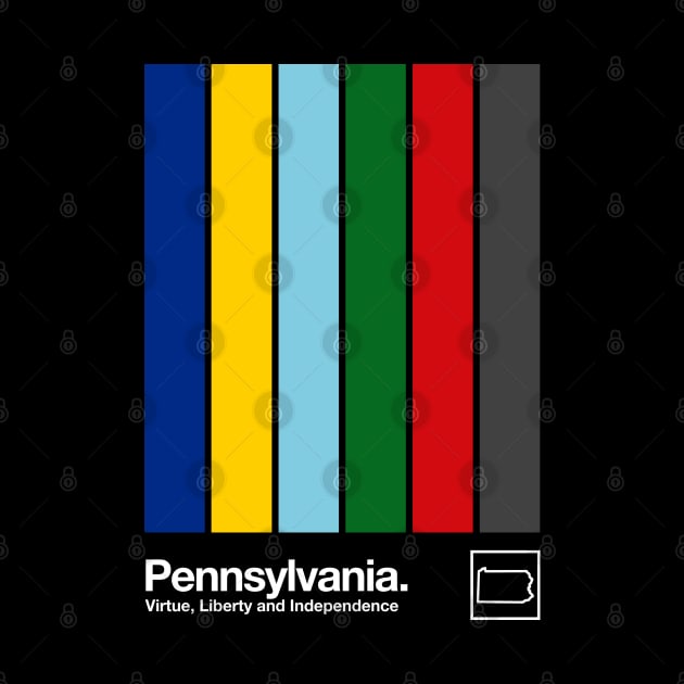 Pennsylvania State Flag // Original Minimalist Artwork Poster Design by DankFutura