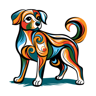 Pop art dog illustration. cubism illustration of a dog T-Shirt