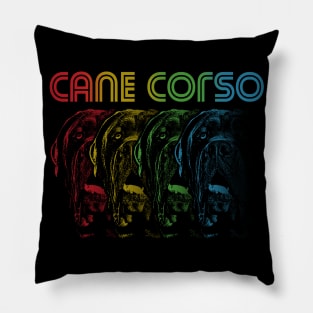 Cool Retro Groovy Cane Corso Dog Pillow