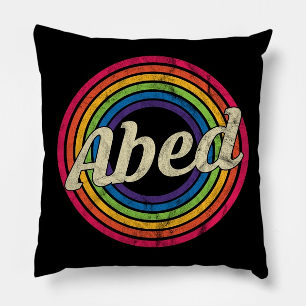 Abed - Retro Rainbow Faded-Style Pillow by MaydenArt