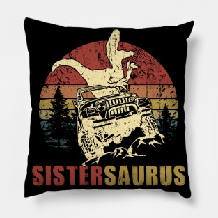 Vintage Jeep T-Shirt SisterSaurus Jeep Gift Pillow