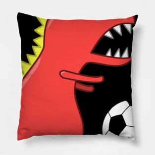 Funny Dinosaur Soccer Player Pillow