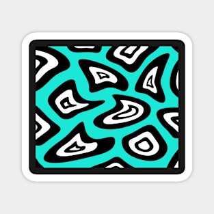 Abstract pattern - blue, black and white. Magnet