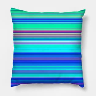 Thin Horizontal Pink and Blue Stripes Pillow