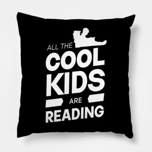 all the cool kids are reading on white style Pillow