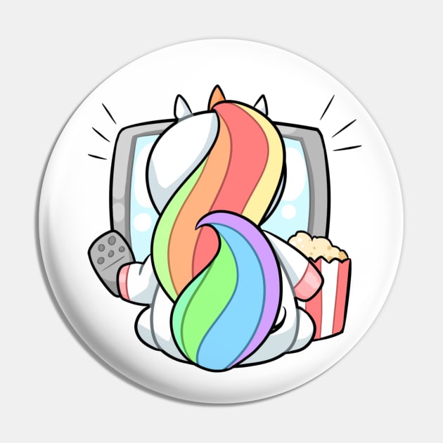 Kawaii unicorn watching tv Pin by Japanese Designs