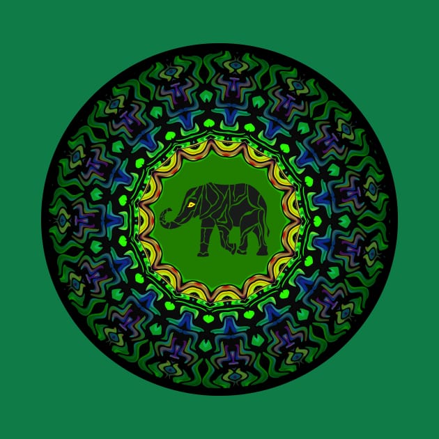 Kaleidoscopic Geometric Elephant For Luck by SartorisArt1