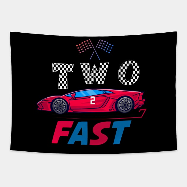 Two Fast 2 Curious - Pit Crew Birthday day Gifts T-Shirt Tapestry by CoolFuture