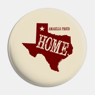 My Home is Amarillo (Red Ink) Pin