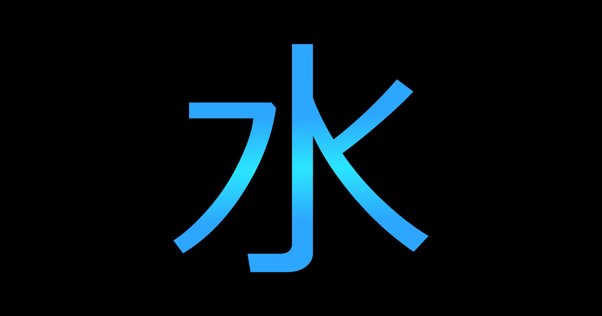 Water Kanji Japanese Sticker TeePublic