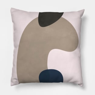 Neutral Abstract Shapes, Minimal Mid Century Art Pillow