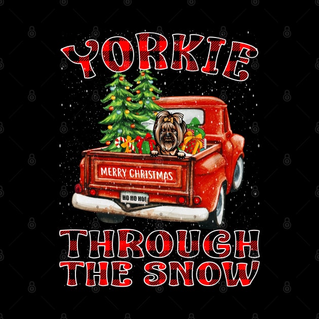 Christmas Yorkie Through The Snow Dog Santa Truck Tree by intelus