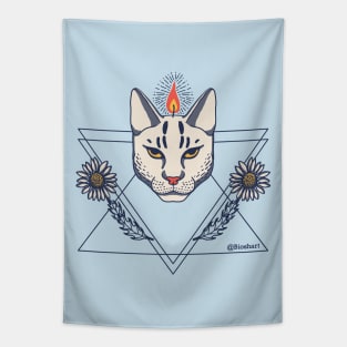 Cat candle Tapestry