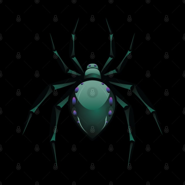 Cartoon Green Spider by AnnArtshock