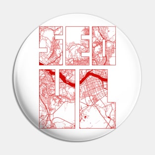 Seoul, South Korea City Map Typography - Oriental Pin