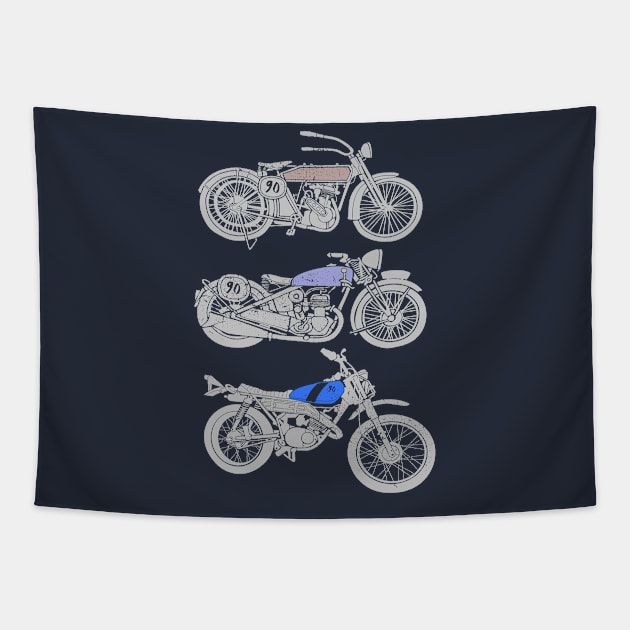 three bikes Tapestry by Brainable ART