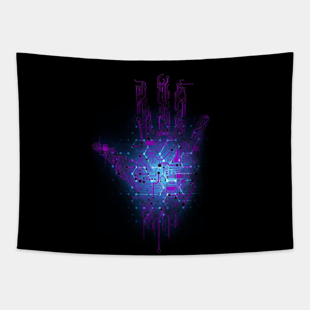 Technology hand Tapestry by Ashygaru