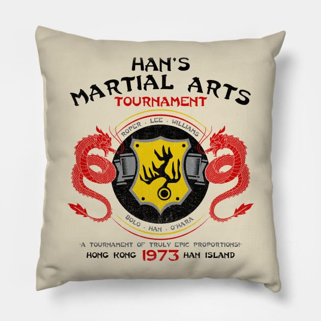 Han's Martial Arts Tournament Pillow by Alema Art