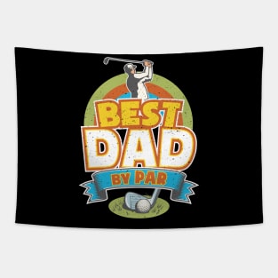 Best Dad by Par Father's Day Golf Lover Tapestry