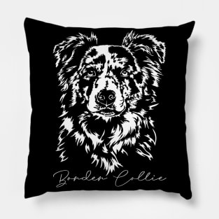 Merle Border Collie Portrait dog lover Pillow