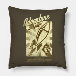 Retro Space Rocket Pillow