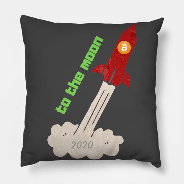 bitcoin to the moon Pillow by Bitcoin cryptocurrency