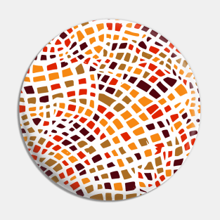 Masonry Styled Brown Red Orange Abstract Art Pin