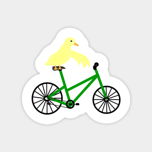 Duck On A Green Bicycle Magnet