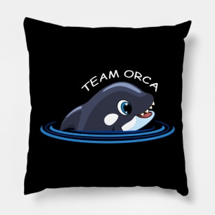 Team Orca - Whale Orcas Sea Ocean Retro Sunset Pillow