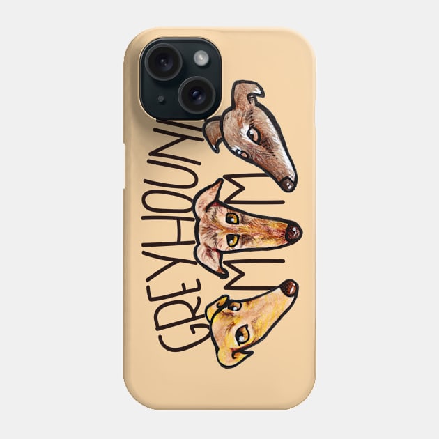 Greyhound Mom Phone Case by bubbsnugg