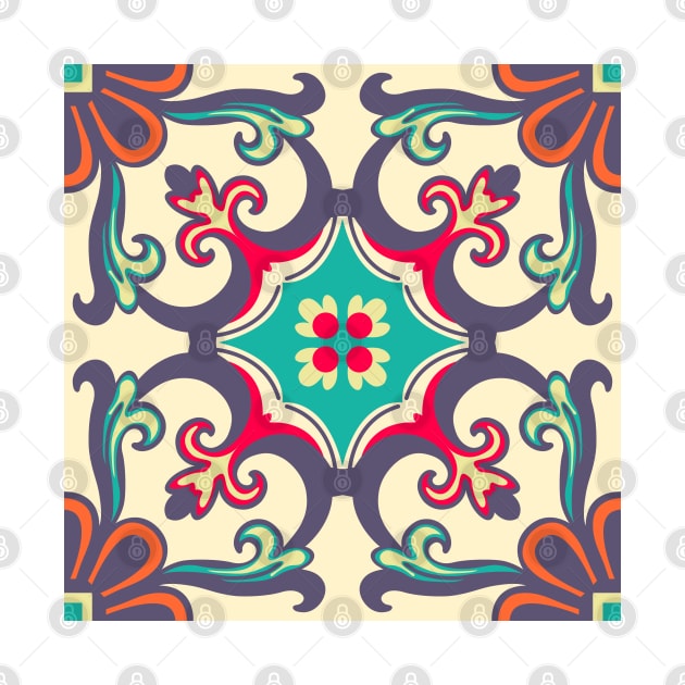 Seamless Colourful Ornament Tiles by AnaMOMarques