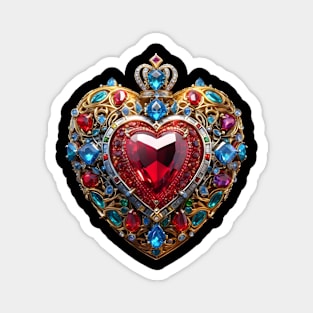 Bejewelled Heart Magnet