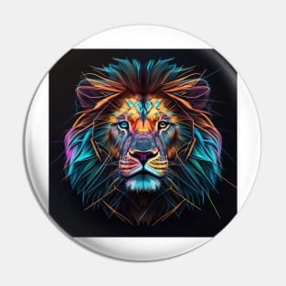 Neon Geometric Lion 2 Pin