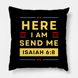 Bible Verse Isaiah 6:8 | Christian Typography Pillow