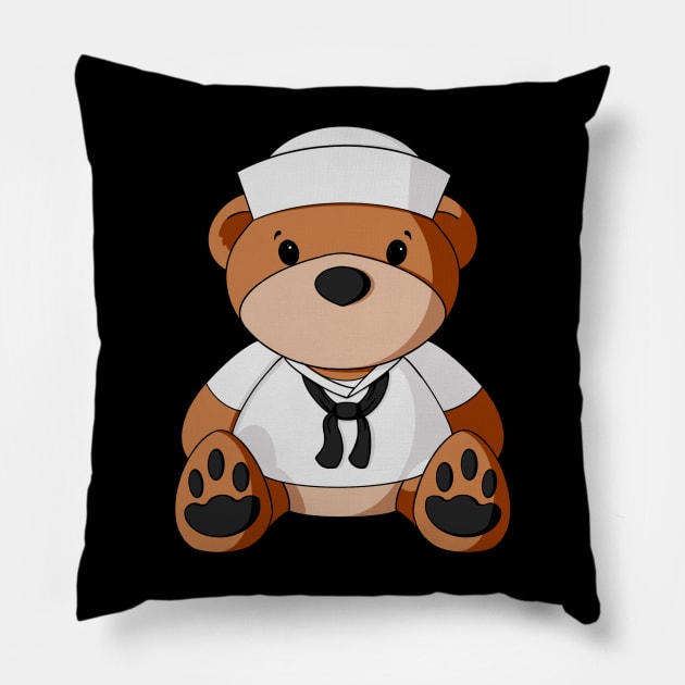 Navy Sailor Teddy Bear Pillow by Alisha Ober Designs