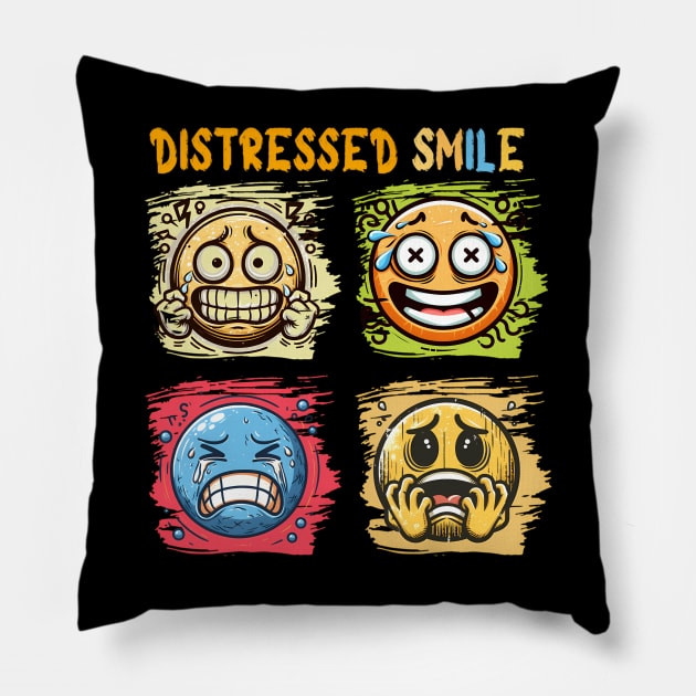 Distressed Smile Pillow by jandesky