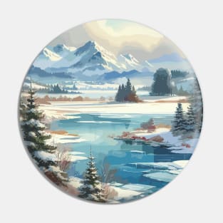 Winter Lake Winter Landscape Pin