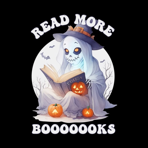 Read More Books, Halloween Bookish Ghost by Rishirt